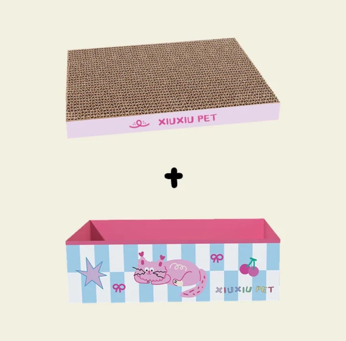 Secret Garden Cat Scratch Box | Mystery Eco-Cardboard Collection with 3 Whimsical Designs